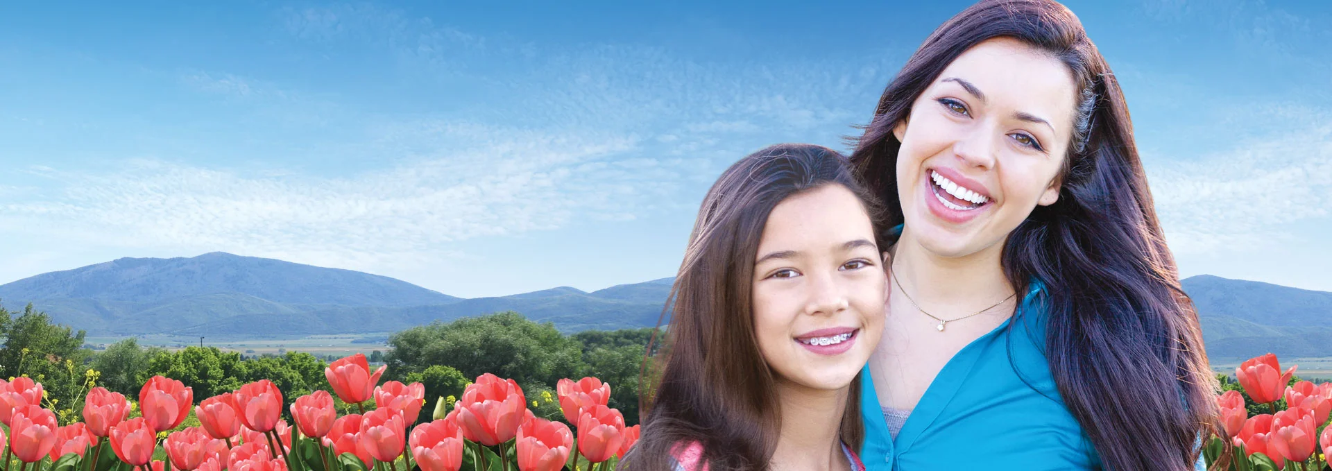 Woman and Child Happy Because of Their Experience at the Dentist